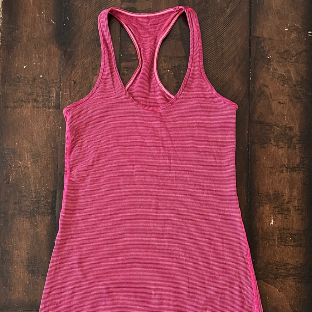 lululemon Raspberry striped Racerback Tank Top